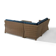 Crosley Bradenton 4Pc Wicker Outdoor Sectional Patio Furniture Set - KO70019WB - The Home Selection