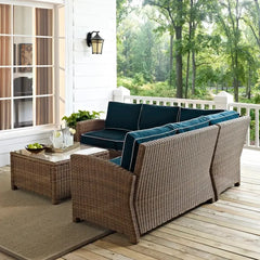 Crosley Bradenton 4Pc Wicker Outdoor Sectional Patio Furniture Set - KO70019WB - The Home Selection