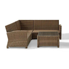 Crosley Bradenton 4Pc Wicker Outdoor Sectional Patio Furniture Set - KO70019WB - The Home Selection