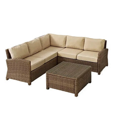 Crosley Bradenton 4Pc Wicker Outdoor Sectional Patio Furniture Set - KO70019WB - The Home Selection