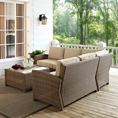 Crosley Bradenton 4Pc Wicker Outdoor Sectional Patio Furniture Set - KO70019WB - The Home Selection