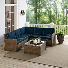 Crosley Bradenton 4Pc Wicker Outdoor Sectional Patio Furniture Set - KO70019WB - The Home Selection