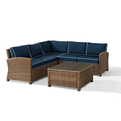 Crosley Bradenton 4Pc Wicker Outdoor Sectional Patio Furniture Set - KO70019WB - The Home Selection