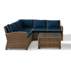 Crosley Bradenton 4Pc Wicker Outdoor Sectional Patio Furniture Set - KO70019WB - The Home Selection