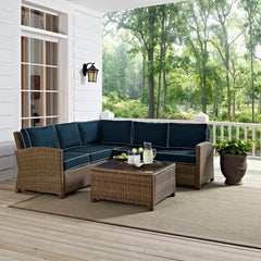 Crosley Bradenton 4Pc Wicker Outdoor Sectional Patio Furniture Set - KO70019WB - The Home Selection