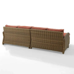 Crosley Bradenton 4pc Wicker Outdoor Sectional Patio Furniture Set - KO70187WB - The Home Selection