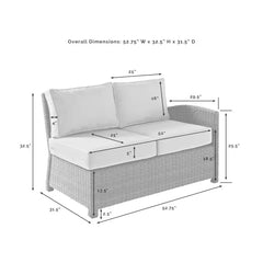 Crosley Bradenton 4pc Wicker Outdoor Sectional Patio Furniture Set - KO70187WB - The Home Selection