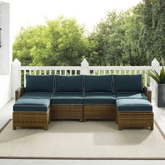 Crosley Bradenton 4pc Wicker Outdoor Sectional Patio Furniture Set - KO70187WB - The Home Selection