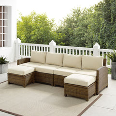 Crosley Bradenton 4pc Wicker Outdoor Sectional Patio Furniture Set - KO70187WB - The Home Selection