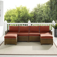 Crosley Bradenton 4pc Wicker Outdoor Sectional Patio Furniture Set - KO70187WB - The Home Selection