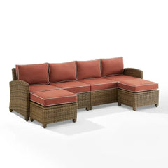 Crosley Bradenton 4pc Wicker Outdoor Sectional Patio Furniture Set - KO70187WB - The Home Selection