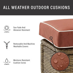 Crosley Bradenton 4pc Wicker Outdoor Sectional Patio Furniture Set - KO70187WB - The Home Selection