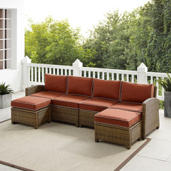 Crosley Bradenton 4pc Wicker Outdoor Sectional Patio Furniture Set - KO70187WB - The Home Selection