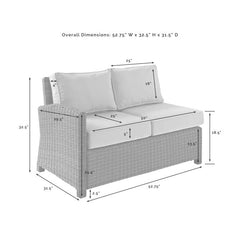 Crosley Bradenton 52.75 Inch Outdoor Wicker Sectional Left Side Loveseat - KO70016 - The Home Selection