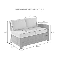 Crosley Bradenton 52.75 Inch Outdoor Wicker Sectional Right Side Loveseat - KO70015W - The Home Selection
