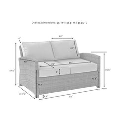Crosley Bradenton 55 Inch Outdoor Wicker Loveseat - KO70022 - The Home Selection