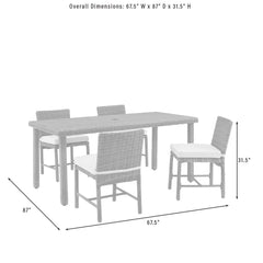 Crosley Bradenton 5pc Wicker Outdoor Dining Set - KO70427WB - The Home Selection