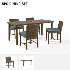 Crosley Bradenton 5pc Wicker Outdoor Dining Set - KO70427WB - The Home Selection