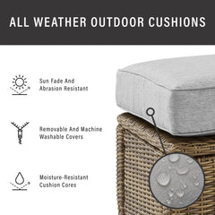 Crosley Bradenton 5pc Wicker Outdoor Sectional Patio Furniture Set - The Home Selection