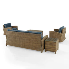 Crosley Bradenton 5pc Wicker Outdoor Sofa And Swivel Rocker Set - KO70425WB - The Home Selection