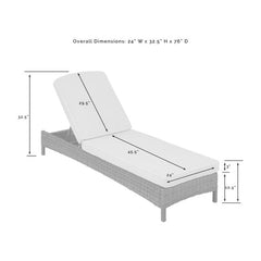 Crosley Bradenton 76 Inch Outdoor Wicker Chaise Lounge - KO70070WB - The Home Selection