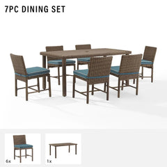 Crosley Bradenton 7pc Wicker Outdoor Dining Set - KO70420WB - The Home Selection