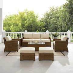 Crosley Bradenton 7pc Wicker Outdoor Sofa Patio Furniture Set - KO70185WB - The Home Selection