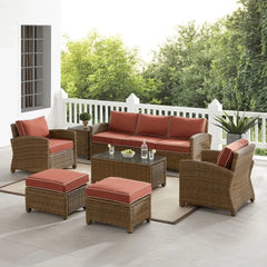 Crosley Bradenton 7pc Wicker Outdoor Sofa Patio Furniture Set - KO70185WB - The Home Selection