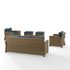 Crosley Bradenton 7pc Wicker Outdoor Sofa Patio Furniture Set - KO70185WB - The Home Selection