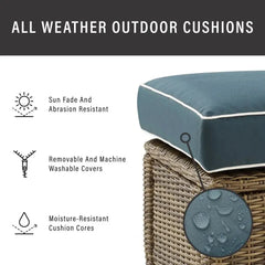 Crosley Bradenton 7pc Wicker Outdoor Sofa Patio Furniture Set - KO70185WB - The Home Selection