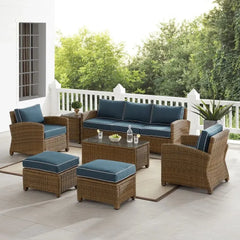 Crosley Bradenton 7pc Wicker Outdoor Sofa Patio Furniture Set - KO70185WB - The Home Selection
