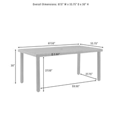 Crosley Bradenton Wicker Outdoor Dining Table - CO7241-WB - The Home Selection