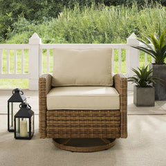 Crosley Bradenton Wicker Swivel Rocker Outdoor Chair - KO70422WB - The Home Selection