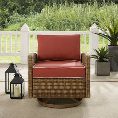 Crosley Bradenton Wicker Swivel Rocker Outdoor Chair - KO70422WB - The Home Selection