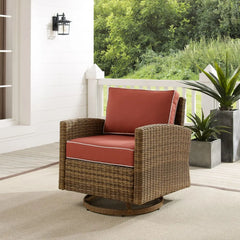 Crosley Bradenton Wicker Swivel Rocker Outdoor Chair - KO70422WB - The Home Selection