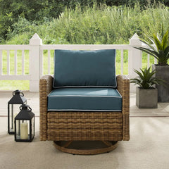 Crosley Bradenton Wicker Swivel Rocker Outdoor Chair - KO70422WB - The Home Selection