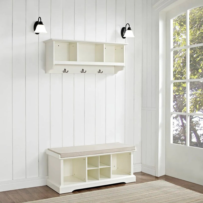 Crosley Brennan 2-piece Entryway Set - KF60001WH - The Home Selection