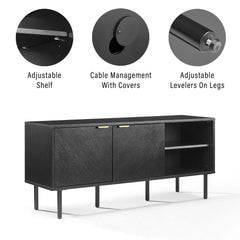 Crosley Brody Record Storage Sideboard - CF1144-BK - The Home Selection