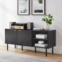 Crosley Brody Record Storage Sideboard - CF1144-BK - The Home Selection
