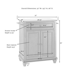 Crosley Cambridge 31 Inch Granite Top Portable Kitchen Island/Cart - KF30024D - The Home Selection