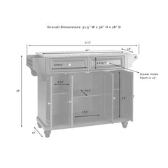 Crosley Cambridge 51.50 Inch Granite Top Full Size Kitchen Island/Cart - KF30003D - The Home Selection