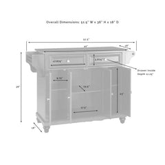 Crosley Cambridge 51.50 Inch Granite Top Full Size Kitchen Island/Cart- KF30004D - The Home Selection