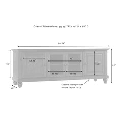 Crosley Cambridge Low Profile Tv Stand For 65+ Inch Tv - KF10005DMA - The Home Selection