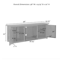 Crosley Camden 58" Low Profile Tv Stand W/Fireplace - KF100558 - The Home Selection