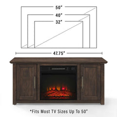 Crosley Camden Low Profile Fireplace Tv Stand For 50+ Inch Tv - KF100548DW - The Home Selection