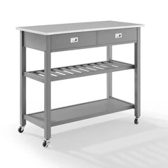 Crosley Chloe Stainless Steel Top Kitchen Island/cart - CF3027SS-GY - The Home Selection