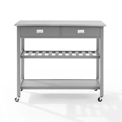 Crosley Chloe Stainless Steel Top Kitchen Island/cart - CF3027SS-GY - The Home Selection