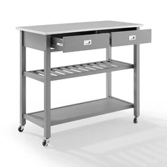 Crosley Chloe Stainless Steel Top Kitchen Island/cart - CF3027SS-GY - The Home Selection