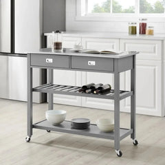 Crosley Chloe Stainless Steel Top Kitchen Island/cart - CF3027SS-GY - The Home Selection
