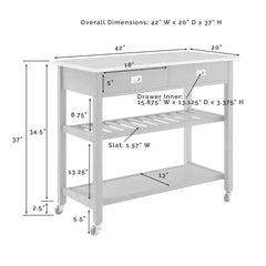 Crosley Chloe Stainless Steel Top Kitchen Island/cart - CF3027SS-GY - The Home Selection